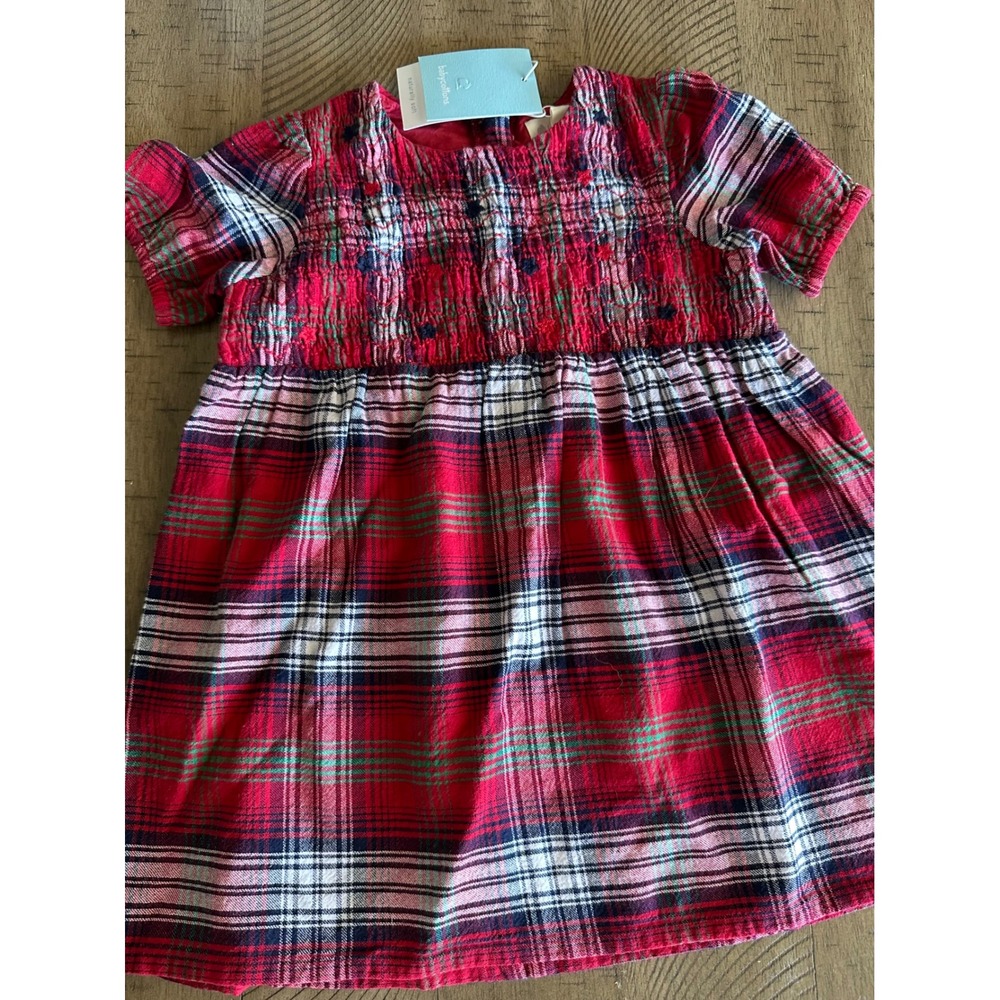 Babycottons NWT Red Plaid Smocked Baby Dress -‎ Size 24M